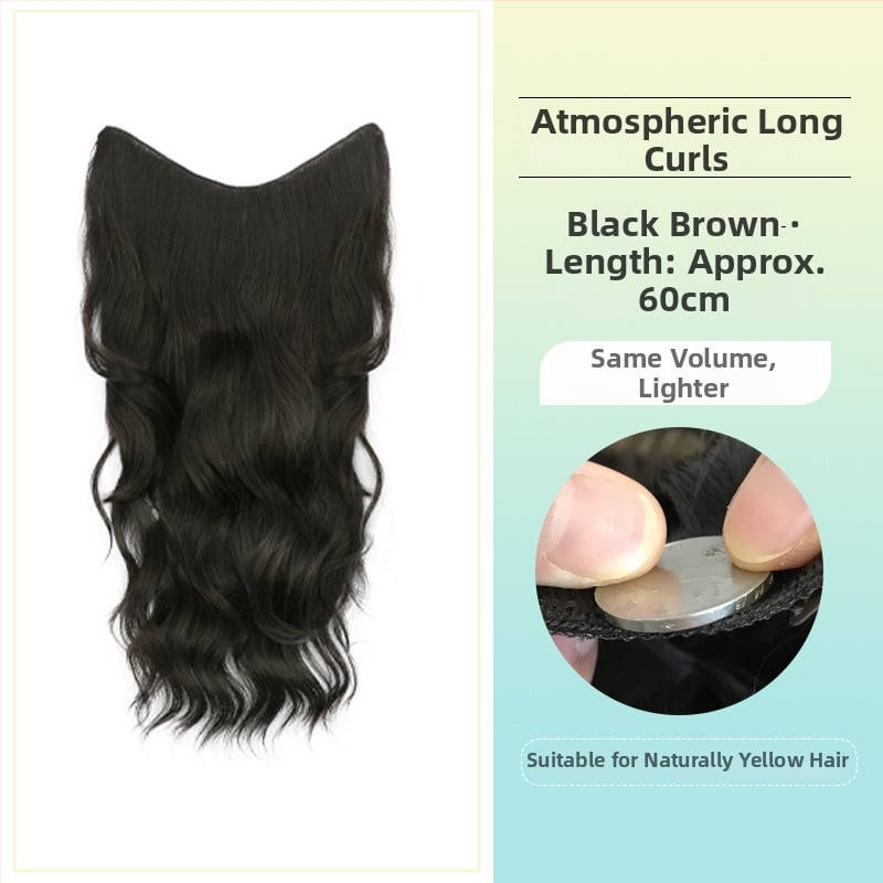 Kučeravá parochňa z jedného kúsku s neviditeľným objemom, model FP-76/78/79, Jiancai, vlákno odolné vysokej teplote