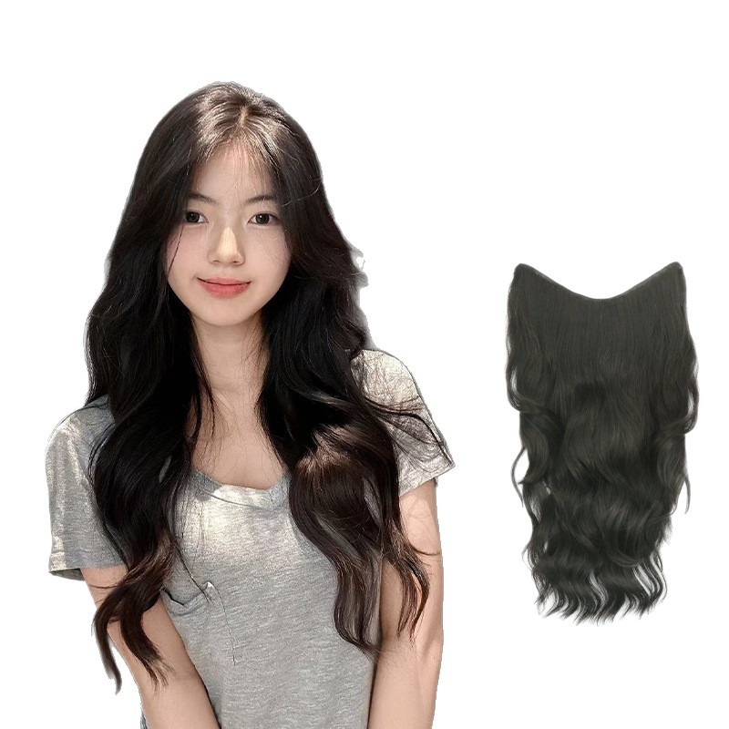 Perucă buclată dintr-o bucată cu volum invizibil, model FP-76/78/79, Jiancai, fibre rezistente la temperaturi înalte