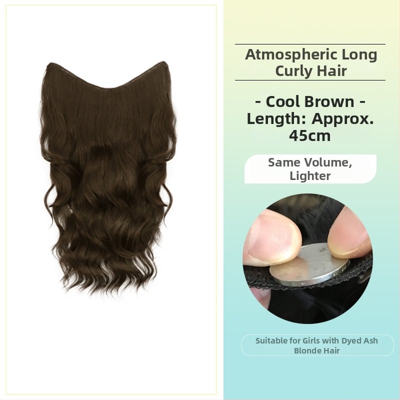 Perucă buclată dintr-o bucată cu volum invizibil, model FP-76/78/79, Jiancai, fibre rezistente la temperaturi înalte