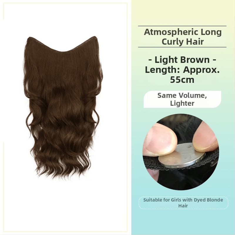 Perucă buclată dintr-o bucată cu volum invizibil, model FP-76/78/79, Jiancai, fibre rezistente la temperaturi înalte