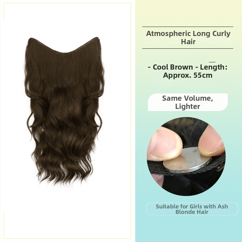 Perucă buclată dintr-o bucată cu volum invizibil, model FP-76/78/79, Jiancai, fibre rezistente la temperaturi înalte