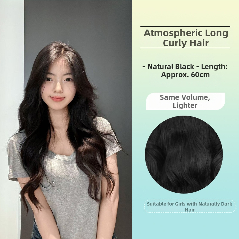 Perucă buclată dintr-o bucată cu volum invizibil, model FP-76/78/79, Jiancai, fibre rezistente la temperaturi înalte