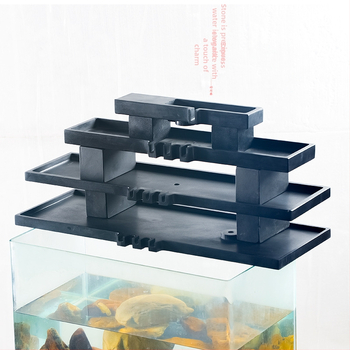 Ornament din piatră pentru acvariu — lucrat manual, suprafață glazurată și lustruită, stil chinezesc nou