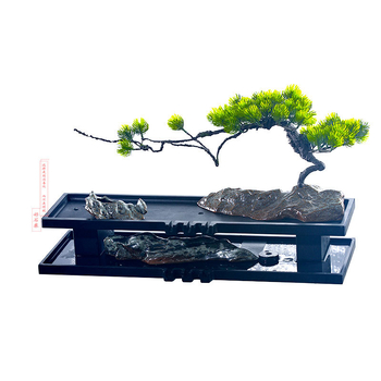 Ornament din piatră pentru acvariu — lucrat manual, suprafață glazurată și lustruită, stil chinezesc nou