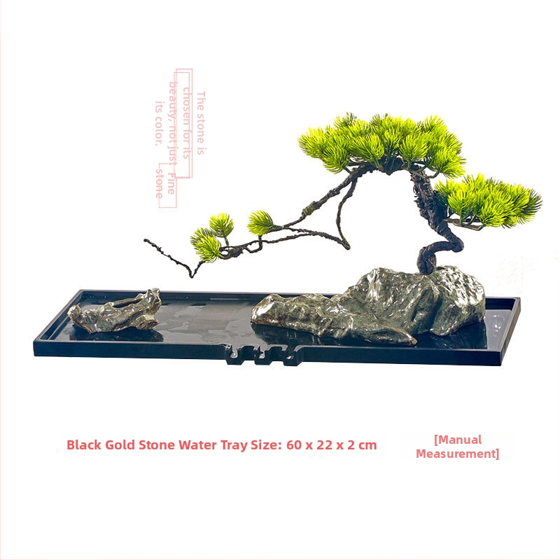 Ornament din piatră pentru acvariu — lucrat manual, suprafață glazurată și lustruită, stil chinezesc nou