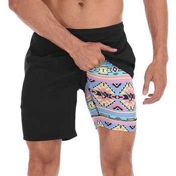 Ανδρικά σορτς - Ελαστικότητα τεσσάρων κατευθύνσεων, 100% Πολυεστέρας, Χαλαρή γραμμή, Αθλητικά (Καλοκαίρι)