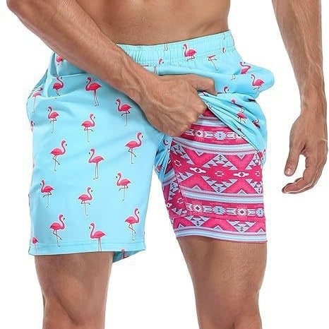 Ανδρικά σορτς - Ελαστικότητα τεσσάρων κατευθύνσεων, 100% Πολυεστέρας, Χαλαρή γραμμή, Αθλητικά (Καλοκαίρι)