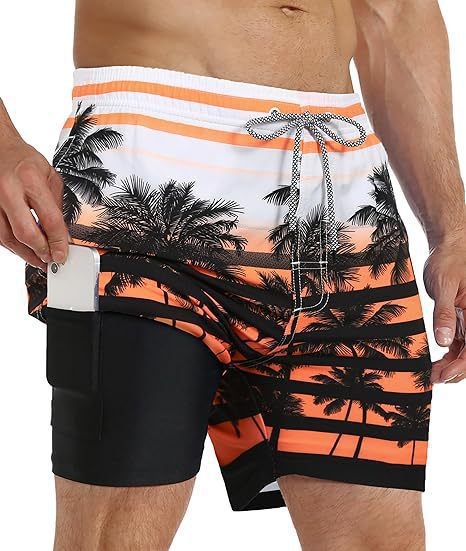 Ανδρικά σορτς - Ελαστικότητα τεσσάρων κατευθύνσεων, 100% Πολυεστέρας, Χαλαρή γραμμή, Αθλητικά (Καλοκαίρι)