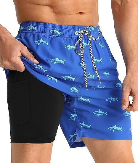 Ανδρικά σορτς - Ελαστικότητα τεσσάρων κατευθύνσεων, 100% Πολυεστέρας, Χαλαρή γραμμή, Αθλητικά (Καλοκαίρι)