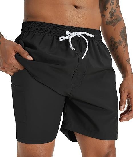 Ανδρικά σορτς - Ελαστικότητα τεσσάρων κατευθύνσεων, 100% Πολυεστέρας, Χαλαρή γραμμή, Αθλητικά (Καλοκαίρι)