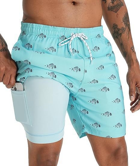 Ανδρικά σορτς - Ελαστικότητα τεσσάρων κατευθύνσεων, 100% Πολυεστέρας, Χαλαρή γραμμή, Αθλητικά (Καλοκαίρι)