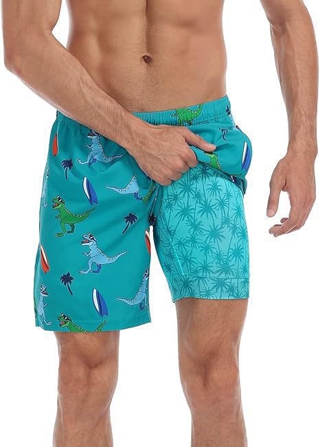 Ανδρικά σορτς - Ελαστικότητα τεσσάρων κατευθύνσεων, 100% Πολυεστέρας, Χαλαρή γραμμή, Αθλητικά (Καλοκαίρι)