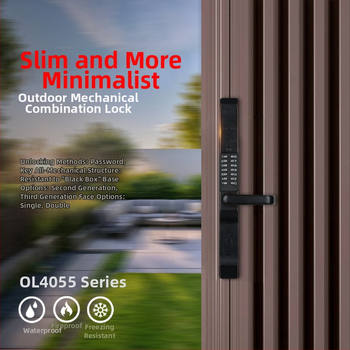 Villa előkert kapu – kétoldalas mechanikus jelszavas zár, OL4055, cinkötvözet, mechanikus típus, 80×80 rúd vastagság, biztonsági ajtókhoz.