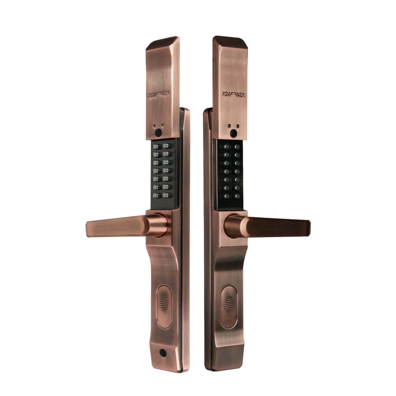 Villa előkert kapu – kétoldalas mechanikus jelszavas zár, OL4055, cinkötvözet, mechanikus típus, 80×80 rúd vastagság, biztonsági ajtókhoz.