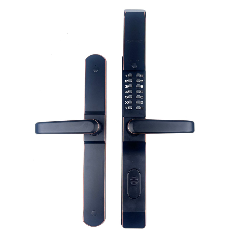 Villa előkert kapu – kétoldalas mechanikus jelszavas zár, OL4055, cinkötvözet, mechanikus típus, 80×80 rúd vastagság, biztonsági ajtókhoz.