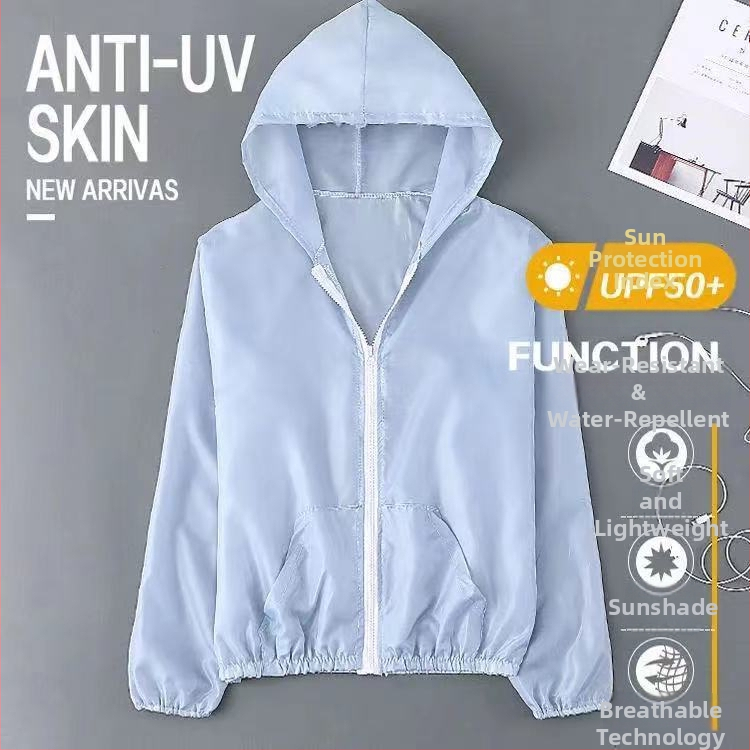 Γυναικείο μπουφάν με κουκούλα για προστασία από τον ήλιο, ελαφρύ, διαπνέον, γρήγορο στέγνωμα, πολυεστερικό ύφασμα