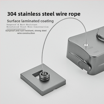 Разтегателна сушалка за дрехи без пробиване, невидима стенна за вътрешен балкон – ABS + алуминиева сплав + стоманено въже