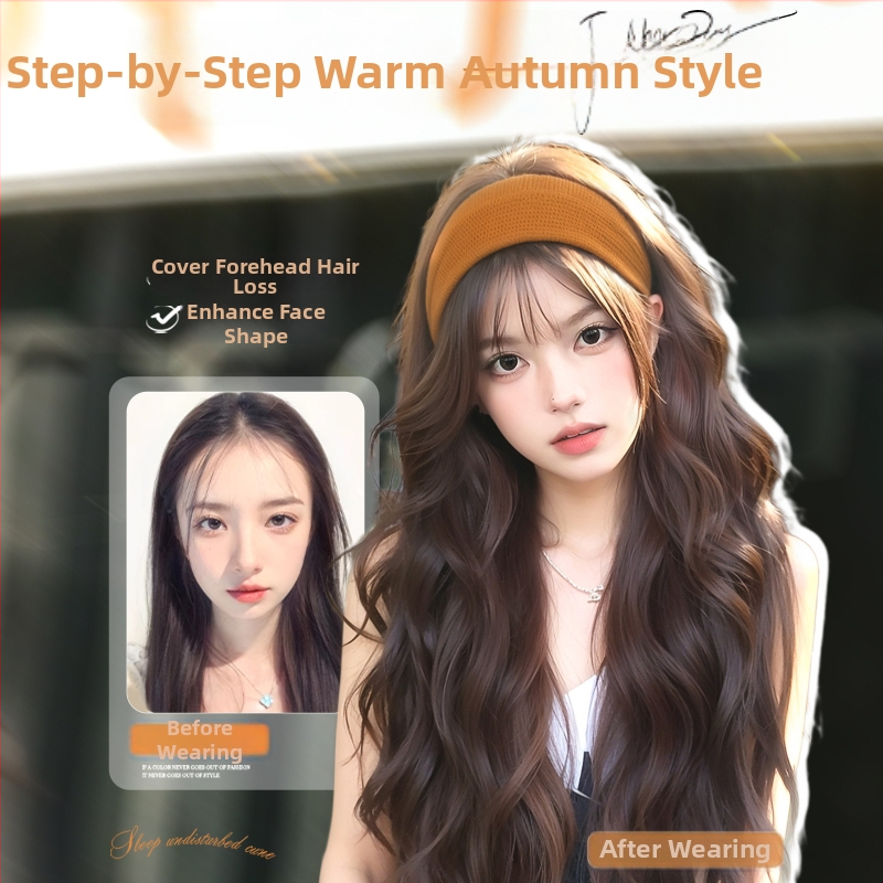 Parochňa s pásom na hlavu z tepelne odolných vlákien, prirodzený vzhľad, mechanické spracovanie, zmena účesu