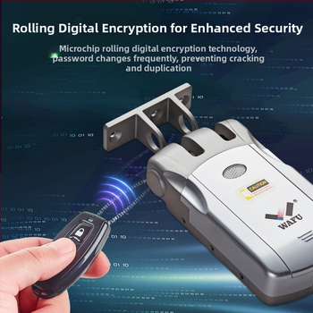 WAFU WF-019 elektronický zámok s bezdrôtovým diaľkovým ovládaním; telo zinkovej zliatiny; určený pre domáce použitie; vhodný pre bezpečnostné, protipožiarne, drevené, sklenené a hliníkové dvere