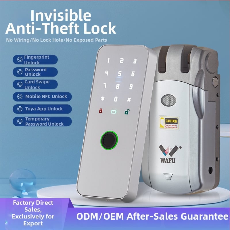 WAFU WF-019 elektronický zámok s bezdrôtovým diaľkovým ovládaním; telo zinkovej zliatiny; určený pre domáce použitie; vhodný pre bezpečnostné, protipožiarne, drevené, sklenené a hliníkové dvere