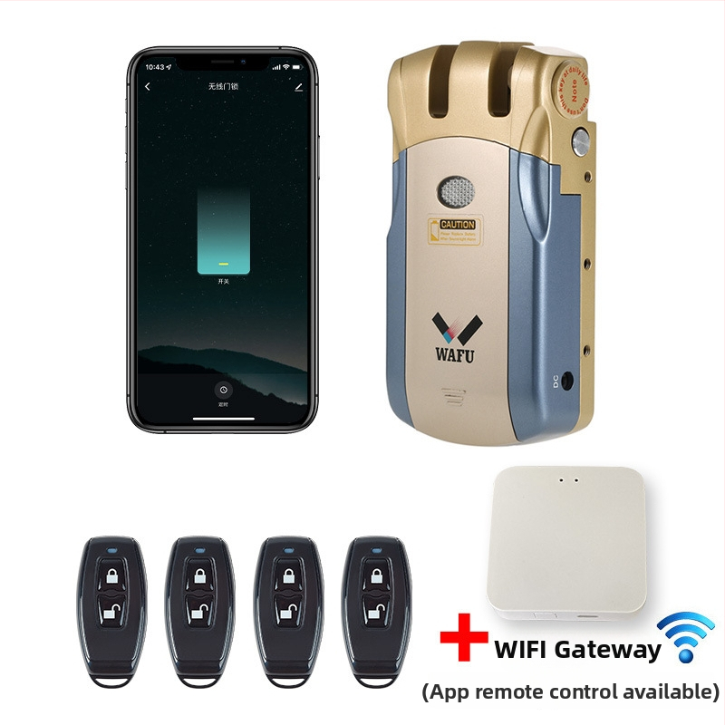 WAFU WF-019 elektronický zámok s bezdrôtovým diaľkovým ovládaním; telo zinkovej zliatiny; určený pre domáce použitie; vhodný pre bezpečnostné, protipožiarne, drevené, sklenené a hliníkové dvere