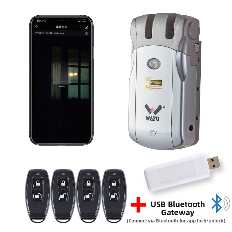 WAFU WF-019 elektronický zámok s bezdrôtovým diaľkovým ovládaním; telo zinkovej zliatiny; určený pre domáce použitie; vhodný pre bezpečnostné, protipožiarne, drevené, sklenené a hliníkové dvere