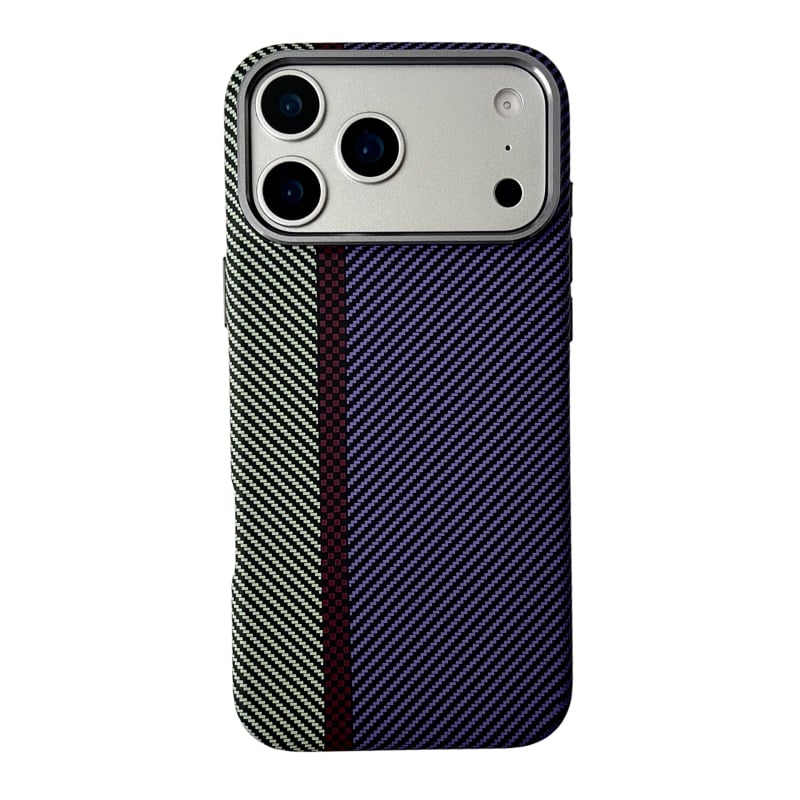 Carcasă pentru iPhone cu model Kevlar din fibră de carbon, atașare magnetică, TPU+PC, rezistentă la șocuri, compatibilă cu iPhone 11–17 Pro/Max