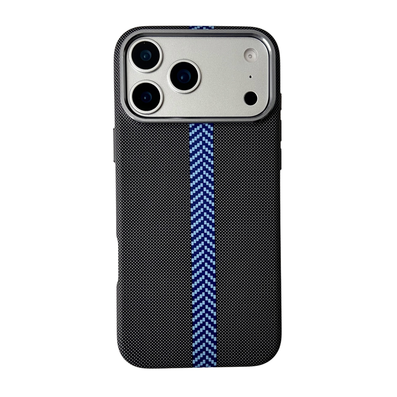 Carcasă pentru iPhone cu model Kevlar din fibră de carbon, atașare magnetică, TPU+PC, rezistentă la șocuri, compatibilă cu iPhone 11–17 Pro/Max