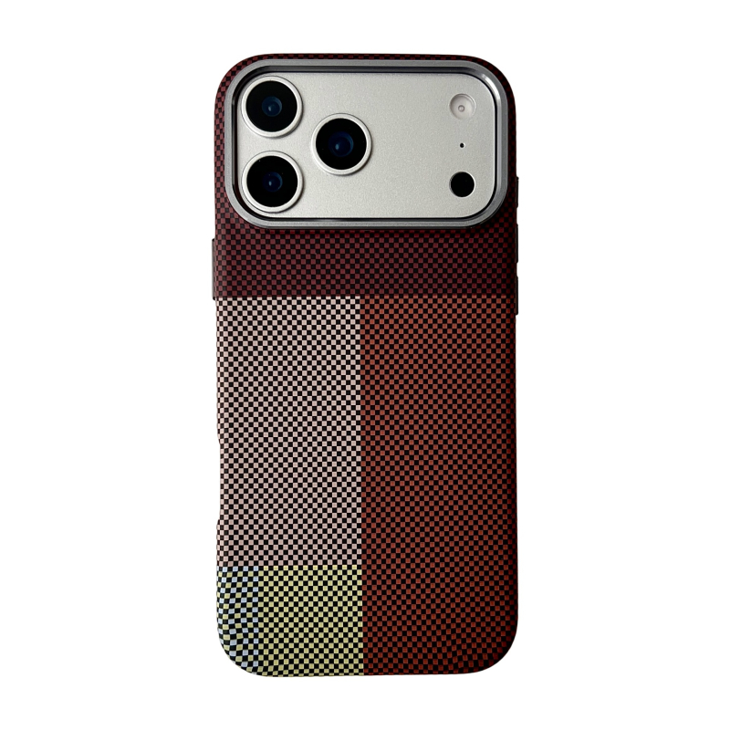 Carcasă pentru iPhone cu model Kevlar din fibră de carbon, atașare magnetică, TPU+PC, rezistentă la șocuri, compatibilă cu iPhone 11–17 Pro/Max