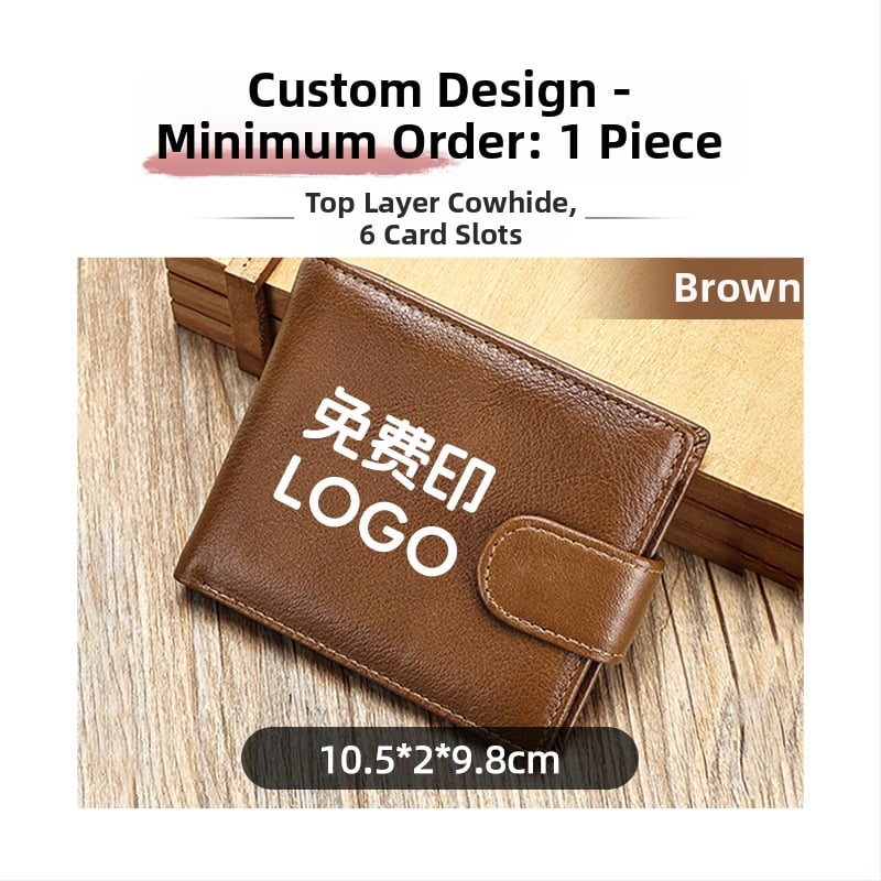Valódi bőr férfi rövid pénztárca, két rétegből álló marhabőr, 2 hajtás, egyszínű mintázat, bélés poliészter-pamut, kopásálló és bővíthető