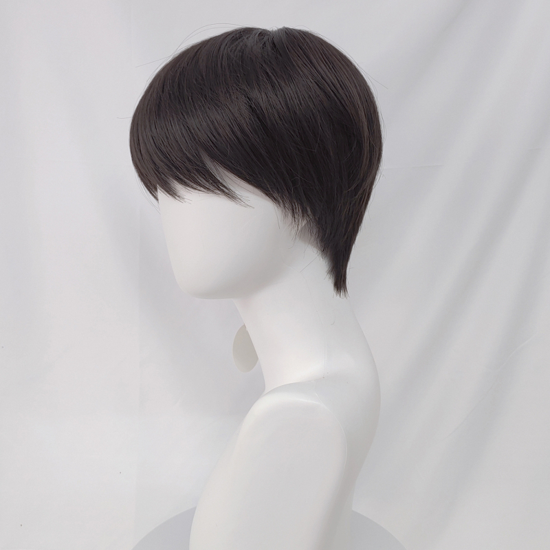 Férfi teljes fejparóka mikrofrufruval, fiatalos rövid frizurával, magas hőmérsékletű rostból, festésre és dauerra alkalmas