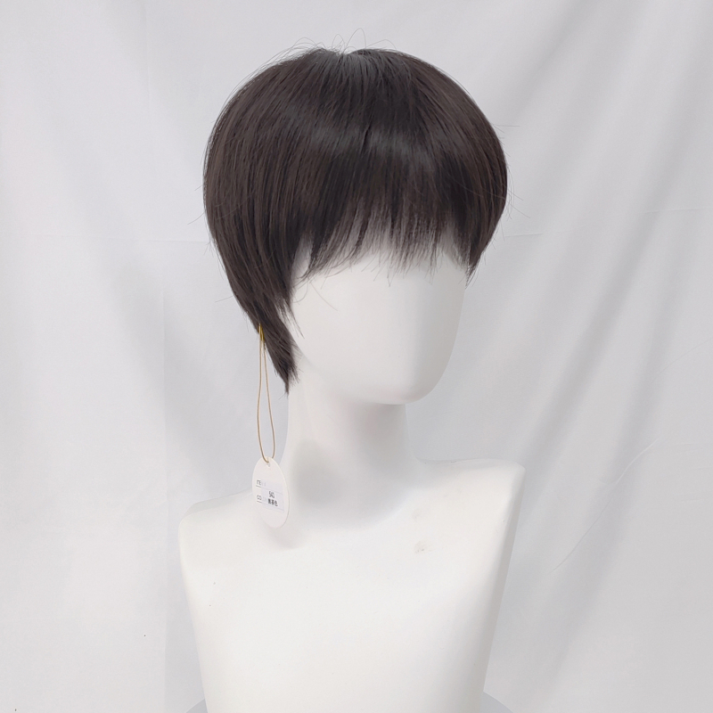 Férfi teljes fejparóka mikrofrufruval, fiatalos rövid frizurával, magas hőmérsékletű rostból, festésre és dauerra alkalmas