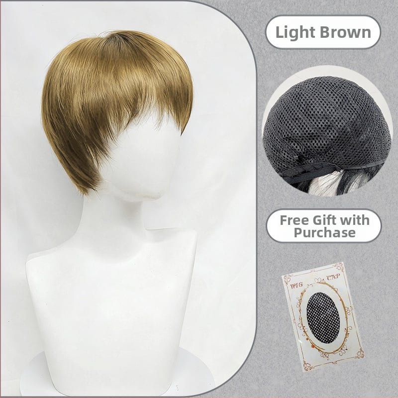 Férfi teljes fejparóka mikrofrufruval, fiatalos rövid frizurával, magas hőmérsékletű rostból, festésre és dauerra alkalmas