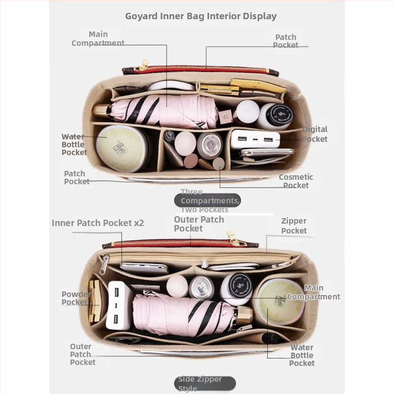 Organizator interior pentru geantă Goyard, cu căptușeală din plasă, Tide Silk, pentru depozitare acasă