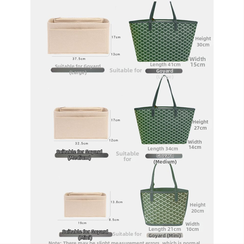 Organizator interior pentru geantă Goyard, cu căptușeală din plasă, Tide Silk, pentru depozitare acasă