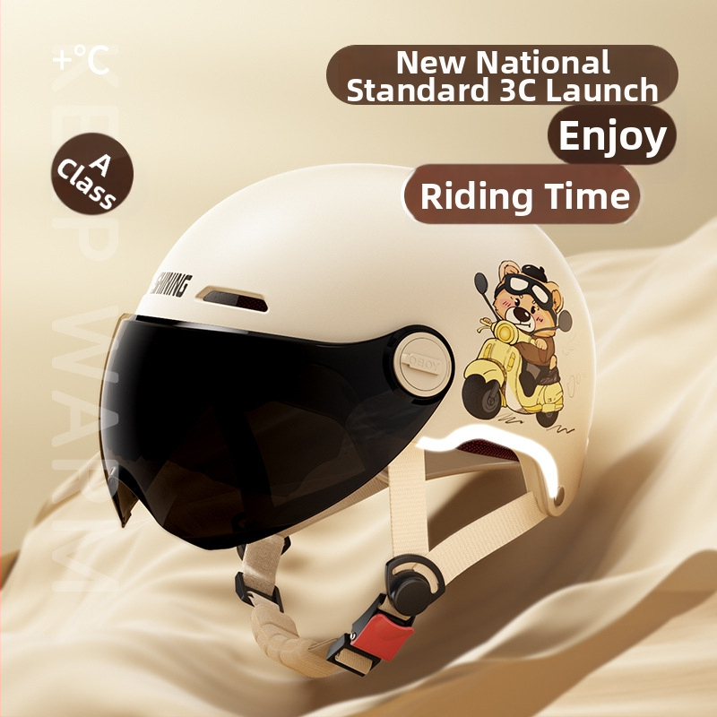 Μισό κράνος μοτοσικλέτας ABS, Unisex, όλες οι εποχές, 3C πιστοποίηση