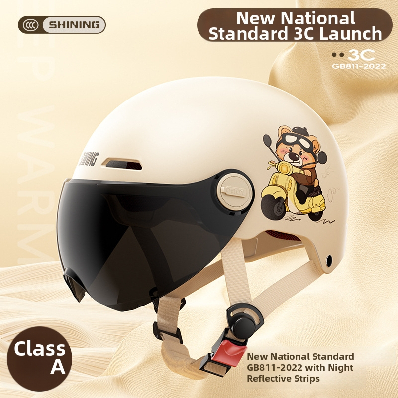 Μισό κράνος μοτοσικλέτας ABS, Unisex, όλες οι εποχές, 3C πιστοποίηση