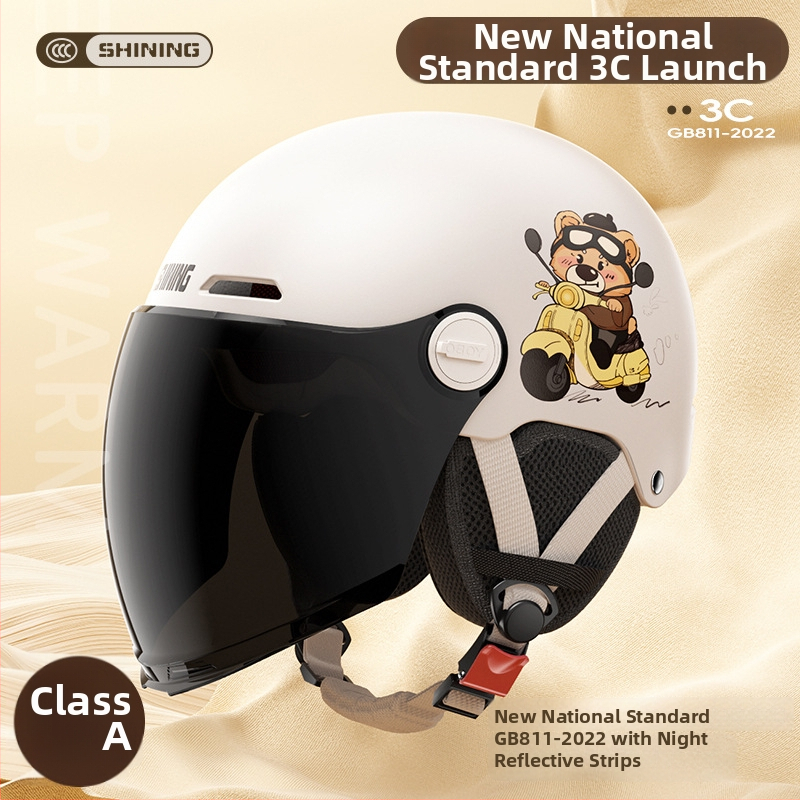 Μισό κράνος μοτοσικλέτας ABS, Unisex, όλες οι εποχές, 3C πιστοποίηση