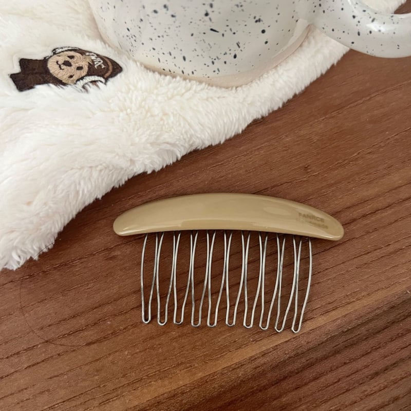 Accesorii pentru păr: Clește cu formă U din acetat, cu design oval polka dot pentru partea din spate a capului; stil simplu, clip de păr; ambalare individuală; procesare și personalizare disponibile