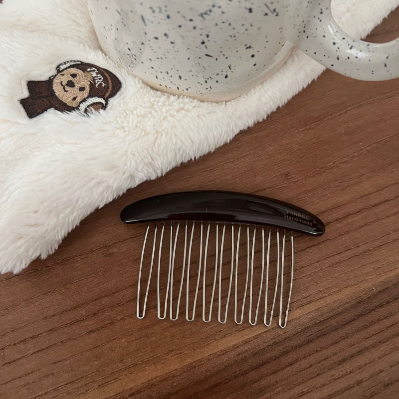 Accesorii pentru păr: Clește cu formă U din acetat, cu design oval polka dot pentru partea din spate a capului; stil simplu, clip de păr; ambalare individuală; procesare și personalizare disponibile