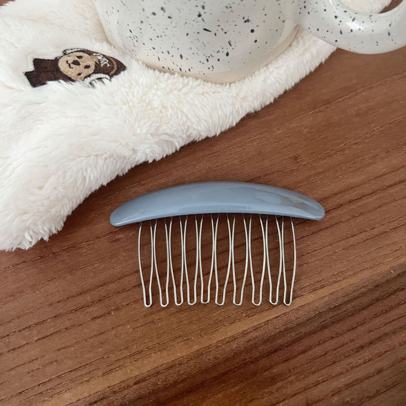 Accesorii pentru păr: Clește cu formă U din acetat, cu design oval polka dot pentru partea din spate a capului; stil simplu, clip de păr; ambalare individuală; procesare și personalizare disponibile