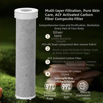 ARTIQUA Ručný sprchovací systém s filtrom aktívneho uhlia, vlákna z uhlíka na odstraňovanie chlóru, čistenie vody, dažďová sprcha