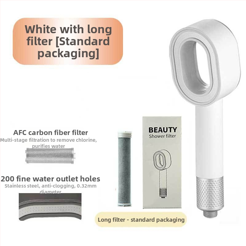 ARTIQUA Ručný sprchovací systém s filtrom aktívneho uhlia, vlákna z uhlíka na odstraňovanie chlóru, čistenie vody, dažďová sprcha