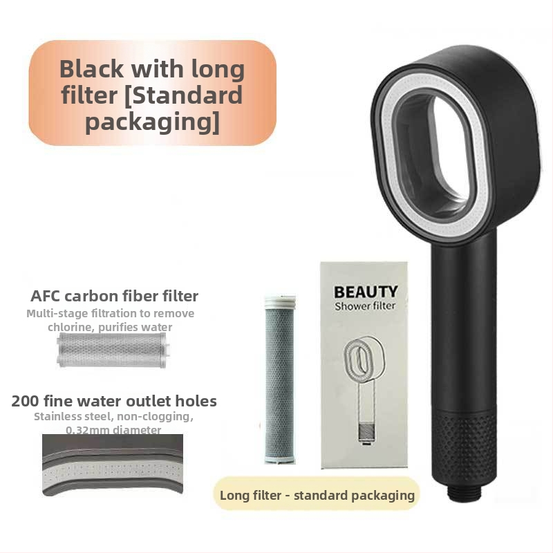 ARTIQUA Ručný sprchovací systém s filtrom aktívneho uhlia, vlákna z uhlíka na odstraňovanie chlóru, čistenie vody, dažďová sprcha