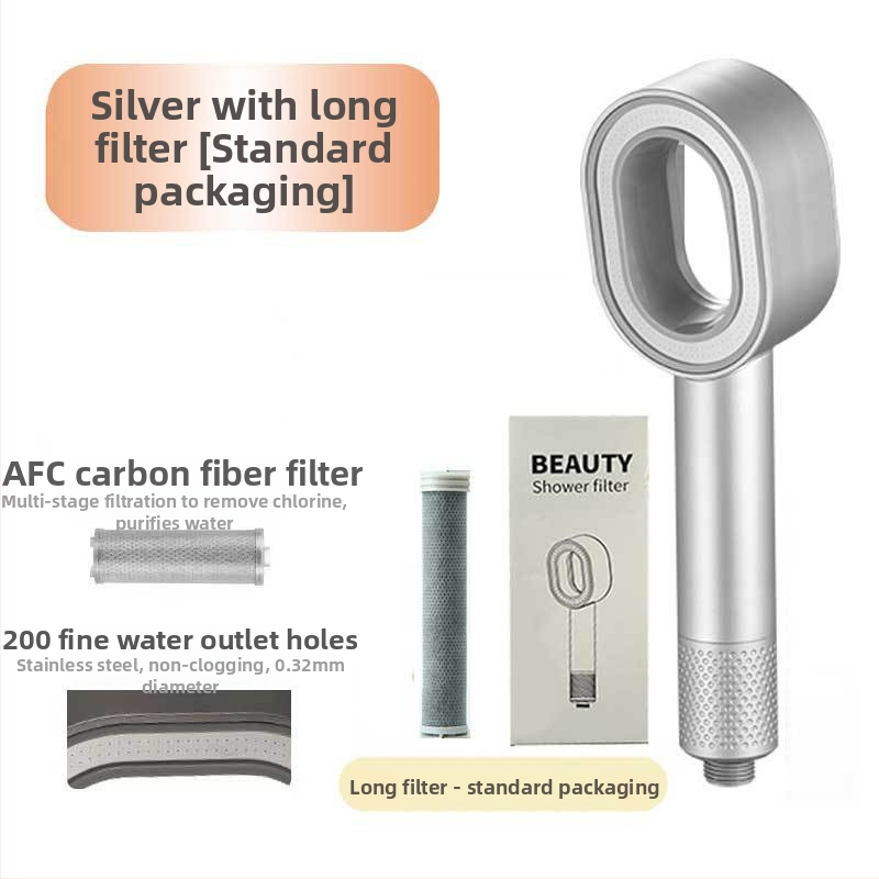 ARTIQUA Ručný sprchovací systém s filtrom aktívneho uhlia, vlákna z uhlíka na odstraňovanie chlóru, čistenie vody, dažďová sprcha