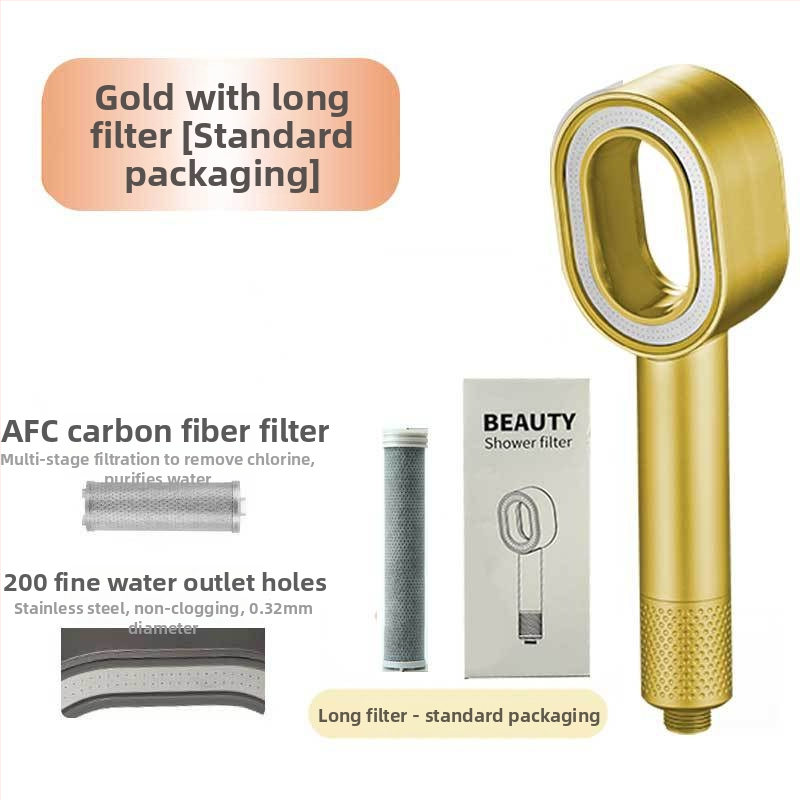 ARTIQUA Ručný sprchovací systém s filtrom aktívneho uhlia, vlákna z uhlíka na odstraňovanie chlóru, čistenie vody, dažďová sprcha