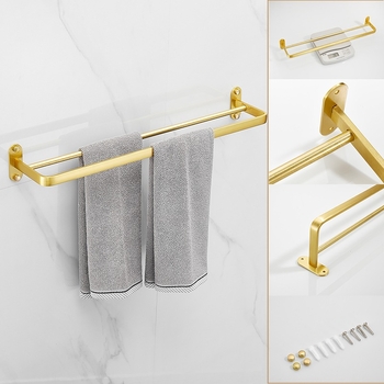 Držač za ručnike za kupaonicu, aluminij, elektroforetska završna obrada, moderan minimalistički dizajn, šesterodijelni set