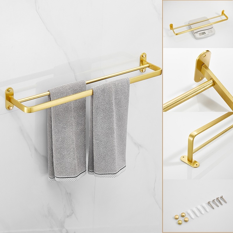 Držač za ručnike za kupaonicu, aluminij, elektroforetska završna obrada, moderan minimalistički dizajn, šesterodijelni set