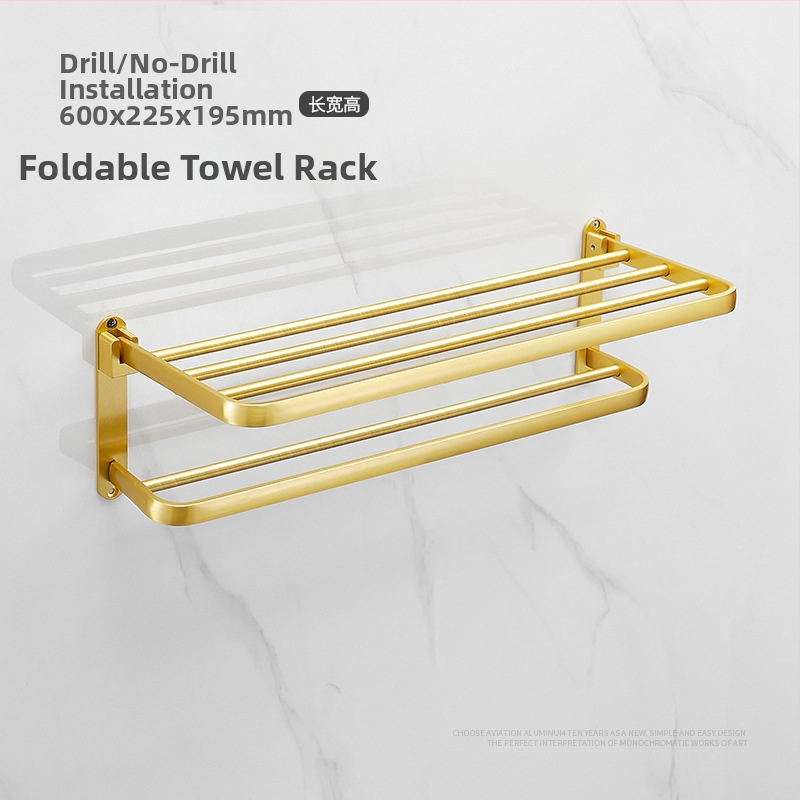 Držač za ručnike za kupaonicu, aluminij, elektroforetska završna obrada, moderan minimalistički dizajn, šesterodijelni set