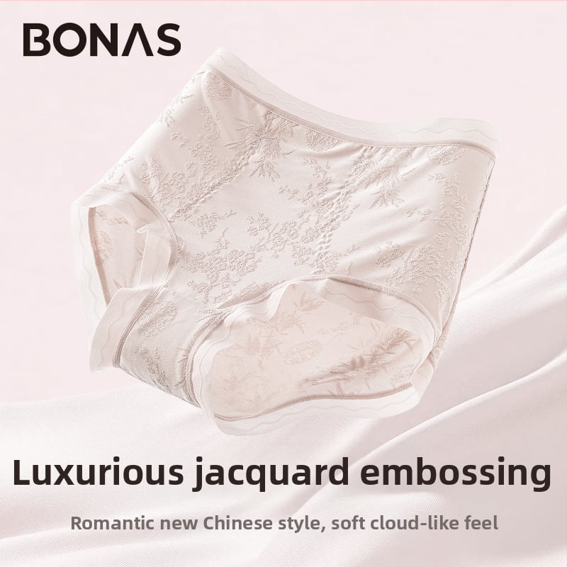 Ženské krajkové nohavičky s vysokým pásom, priedušné a antibakteriálne; hlavný materiál 80–90% nylon; podšívka 90–95% viskóza; vzor: rozbité kvety